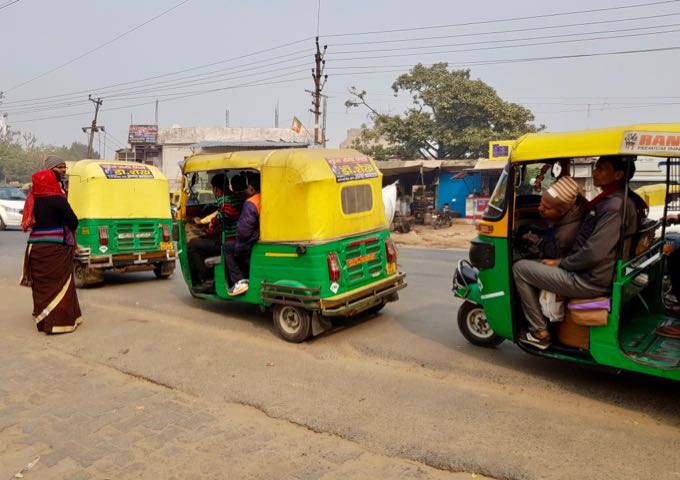 Auto-rickshaws are a convenient mode of transport.