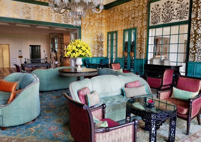 The lobby's guest lounge is pleasantly old-fashioned.