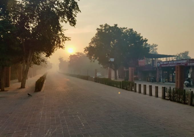 The street leading to the Taj Mahal is great to walk on in the mornings.