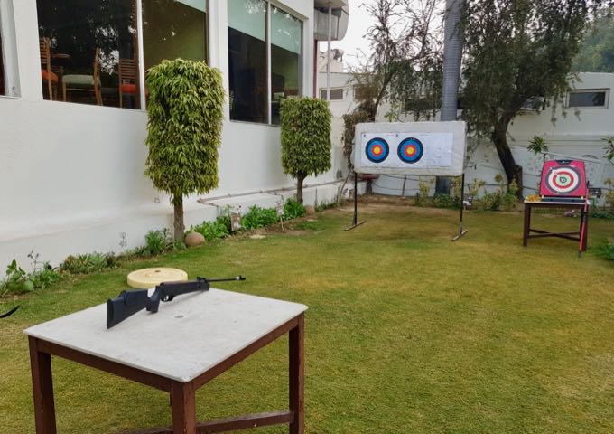 The family-friendly facilities include a shooting and archery range.