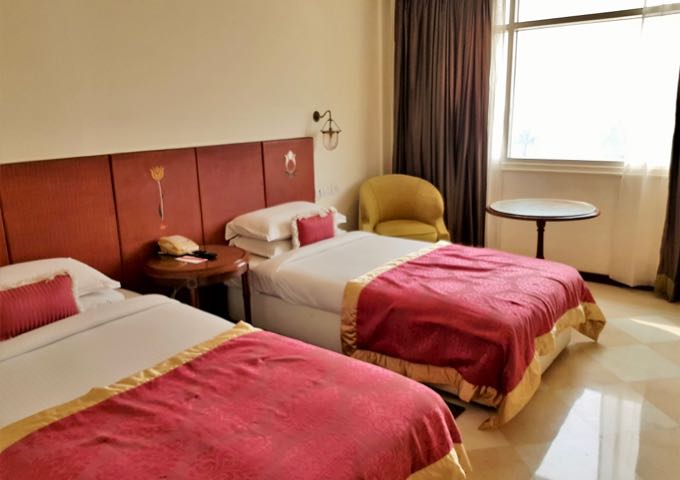 All rooms come with 2 double beds and full-length windows.