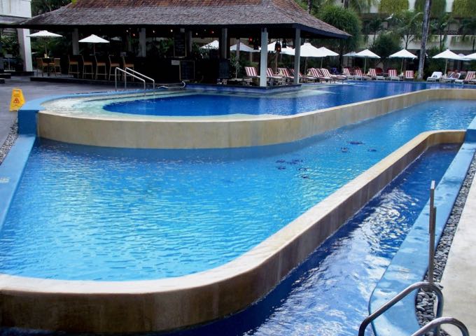 The resort has unique multi-tiered pools.