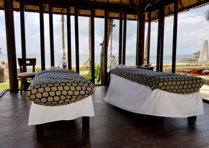 The resort offers a spa as well as a beach-facing massage area.