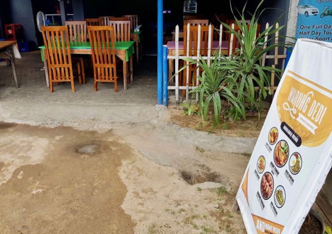 Warung Dedi nearby offers genuine Indonesian food and hospitality.