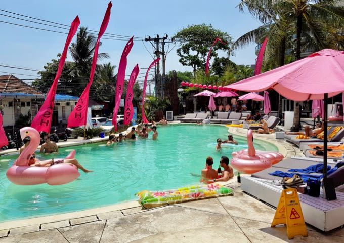 The vibrant Cocoon Beach Club is next to the resort.