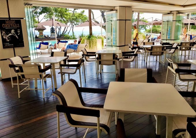 The Lagoon Bar serves snacks through the day by the pool.