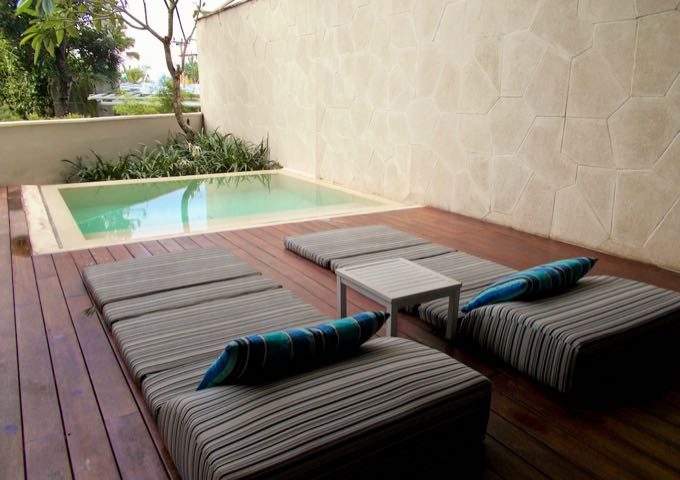 Some Deluxe Suites have undersized plunge pools.