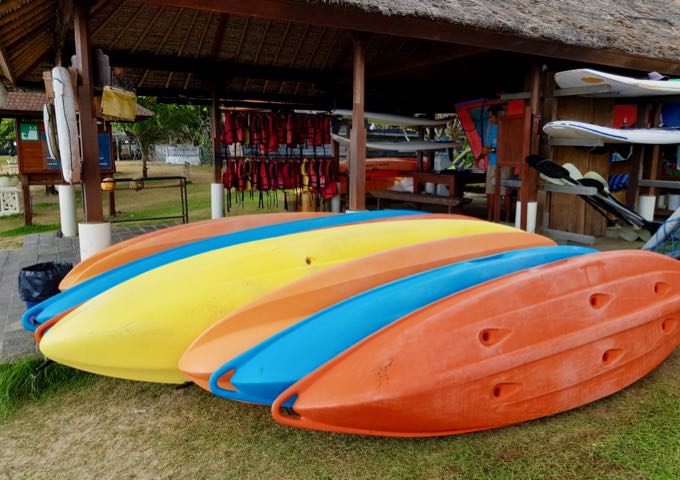The resort offers a wide selection of water sports.