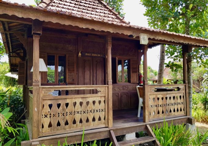 The traditionally-designed Bale Villas are made of wood.