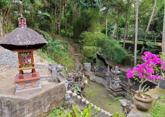 The superb setting of the hotel also includes a temple.