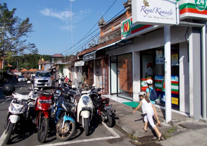 Monkey Forest Road has several shops, cafes, and other facilities.