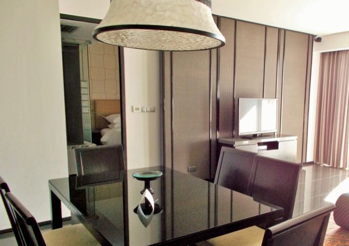 Some suites and villas feature living rooms.