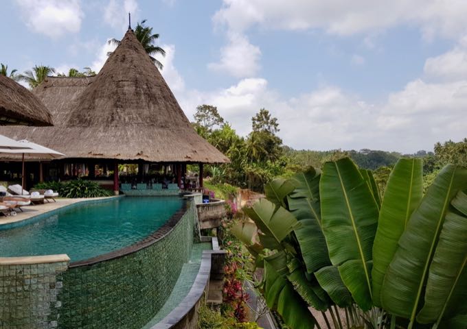 The pool is amazingly perched right on the edge of the hill.