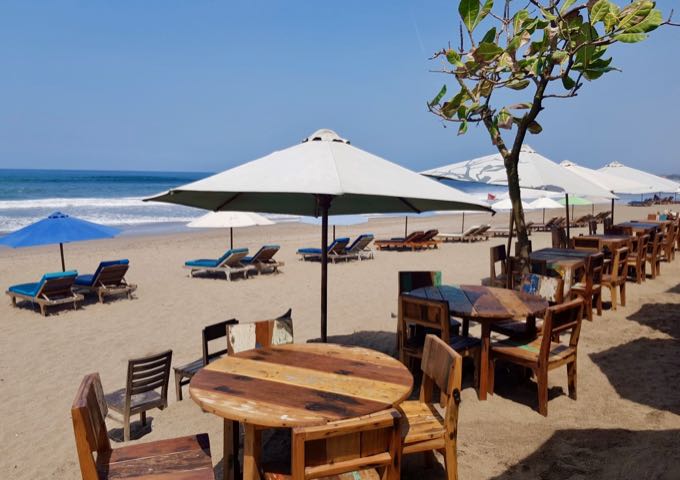 Batu Belig Beach also features several cafes and bars on the sand.