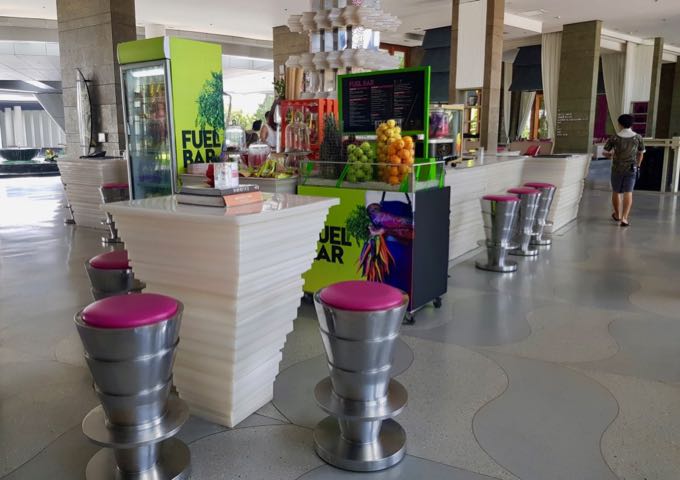 The lobby even has a juice stand.