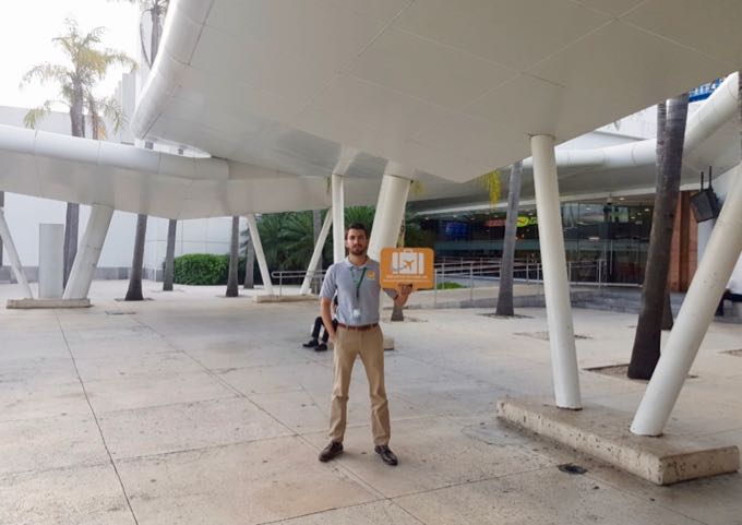 Pick up point for private transfer at Cancun airport.