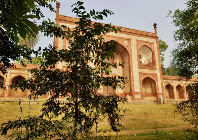 Humayun’s Tomb and its garden can be seen from the guesthouse.