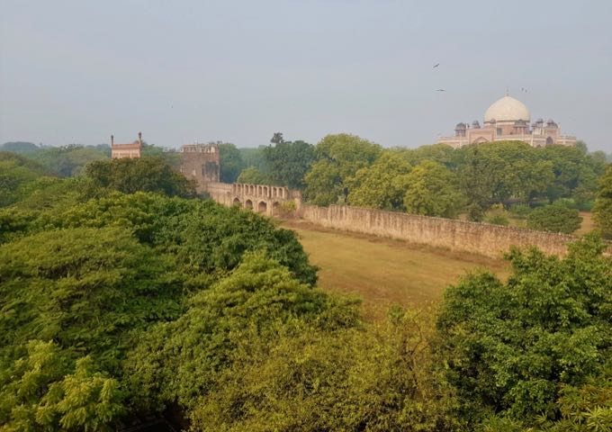 Humayun’s Tomb dominates the view from the terrace.