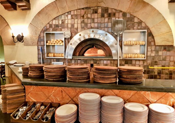 The wood-fired pizzas at La Piazza are delicious.