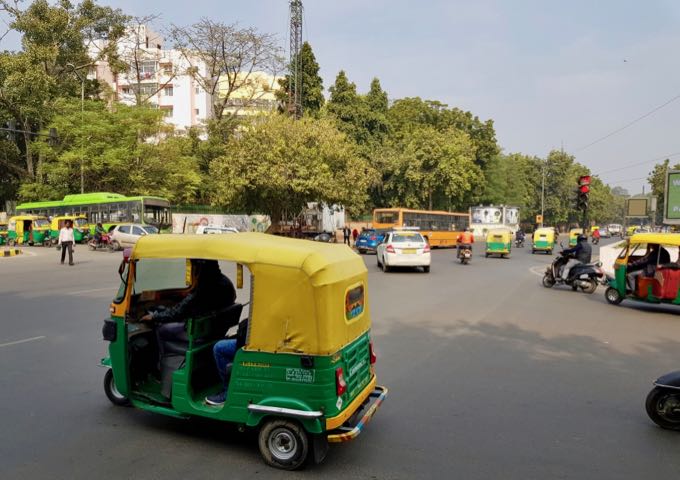 Auto-rickshaws are a convenient means of transport.