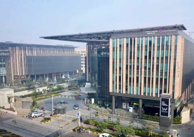 Aerocity features hotels, offices, cafes, and malls near the airport.