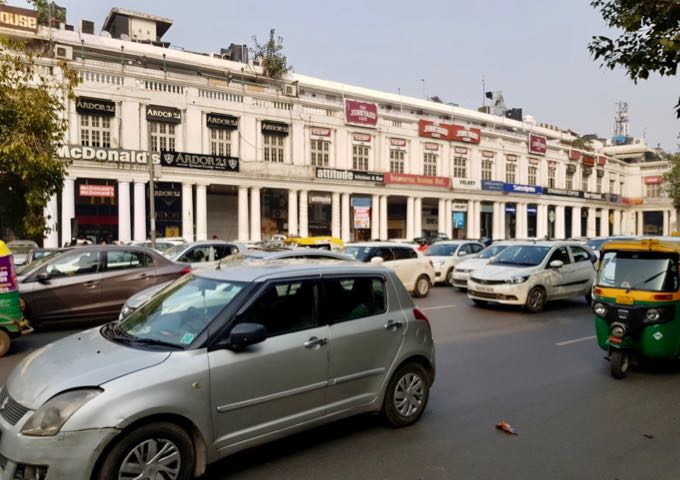 The Connaught Place traffic can be overwhelming.