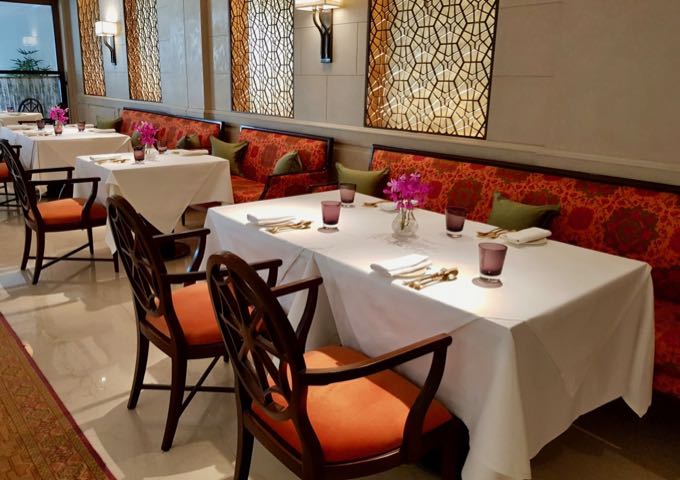 Omya serves contemporary Indian cuisine at the Oberoi nearby.