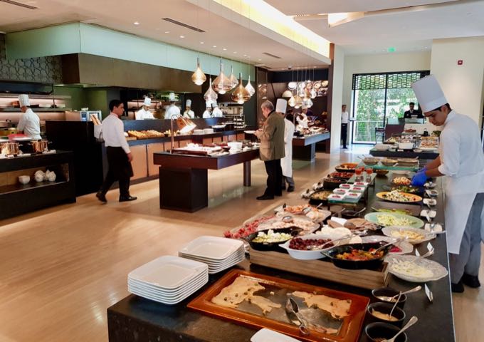 Threesixty restaurant serves lunch buffets and a la carte meals.