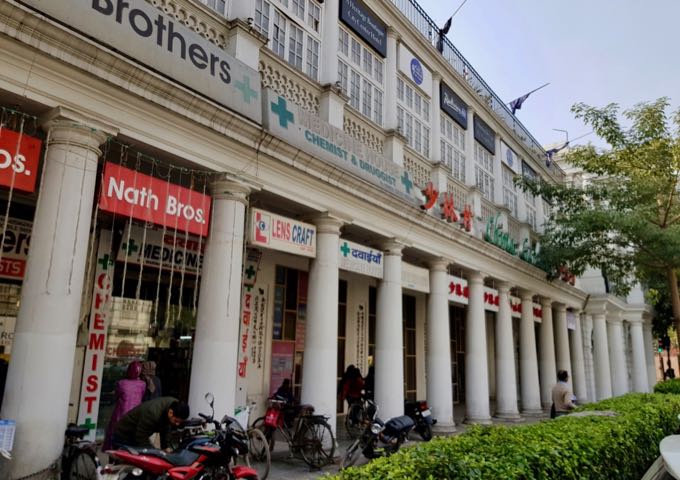 Connaught Place has a lot of shops and amenities.