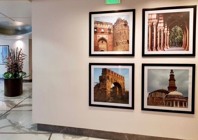 The hotel features a stylish design that includes prints of ancient India.