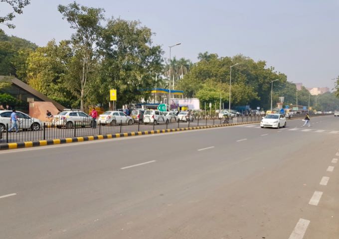Janpath road to the north leads to Connaught Place.