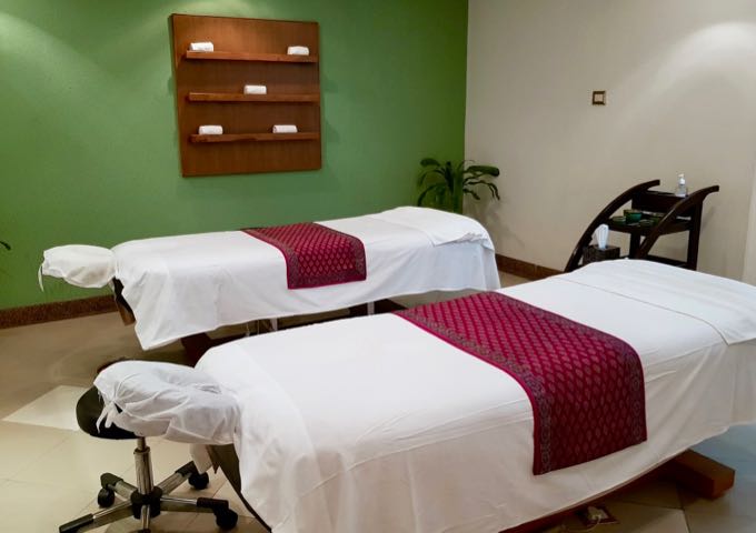 The spa offers an extensive range of massages, scrubs, and treatments.