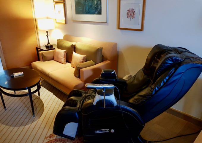 Suites also feature massage chairs.