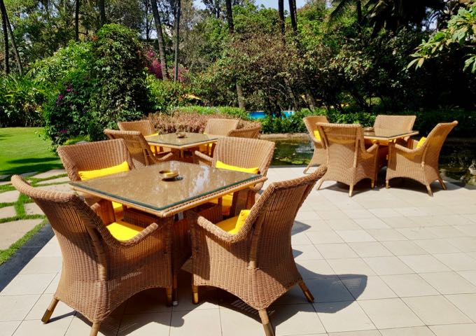 The Orchid Room café at The Oberoi offers outdoor seating.