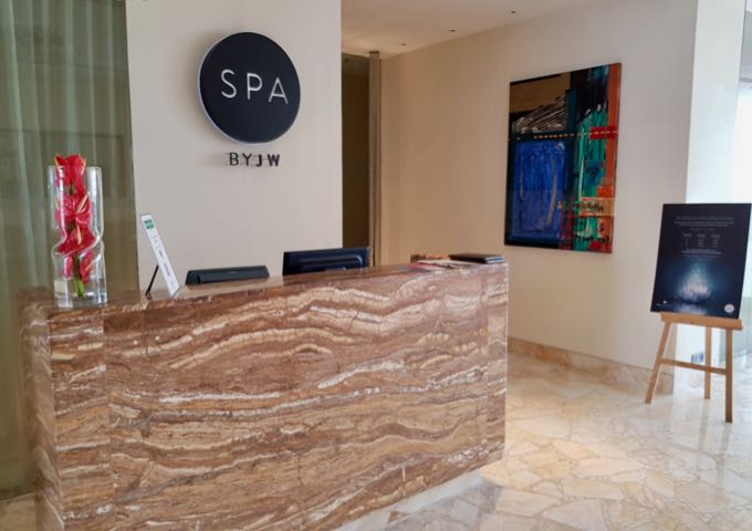 The spacious spa is very luxurious.