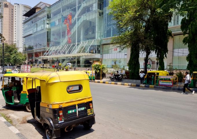Auto-rickshaws, Uber, and Ola are the most convenient means of transport.