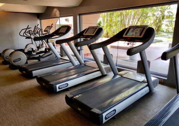 The gym is well-equipped and spacious.