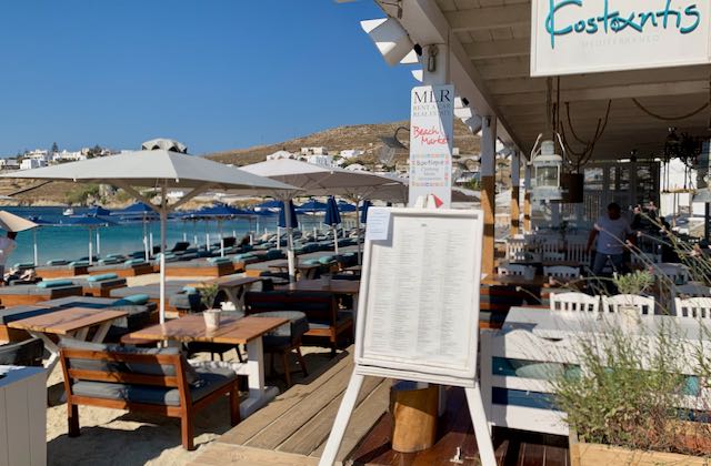 The best place to eat on Mykonos Beach.