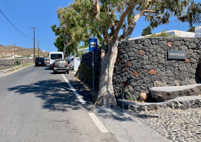 Bus stop in Oia, Santorini