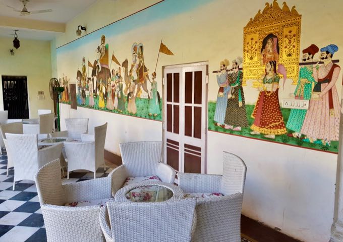 Walls around the hotel feature paintings of Indian folklore.