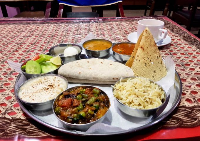 Hotel Mangal offers exceptional thalis.