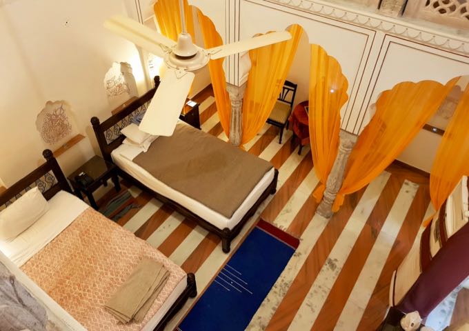 Suites feature bright colors.
