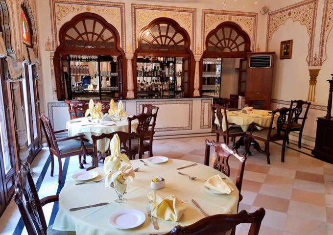 Alsisar Haveli hotel's restaurant offers exquisite decor and superb food.