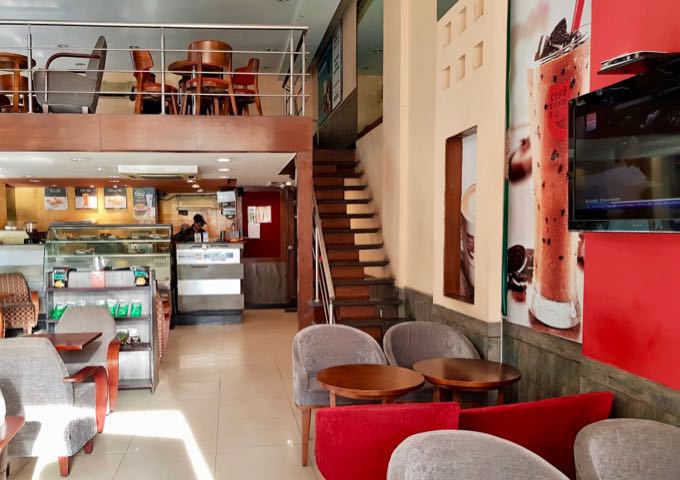 Café Coffee Day serves light meals and drinks.