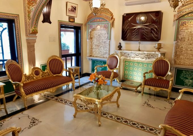 There is a lot of old-style furniture around the hotel.