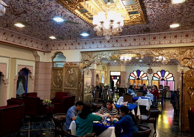The opulent Taikhana restaurant serves breakfast and other meals.