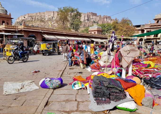 The Mehrangarh Fort is visible from across the Old City and Sardar Market.