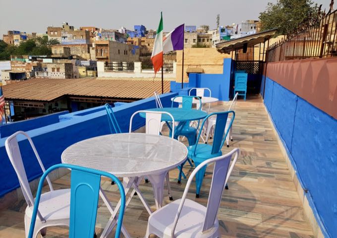 The rooftop cafe offers a refreshing breeze and excellent views.