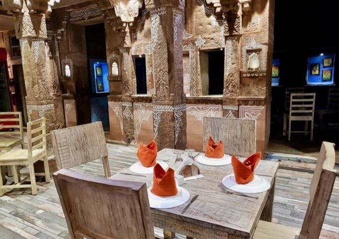 The vegetarian Jeeman restaurant at Rani Mahal hotel has a fantastic ground-floor setting.