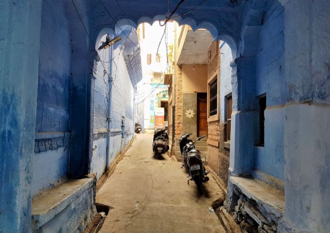 The alley leading to the Guesthouse is near the Rani Mahal hotel.
